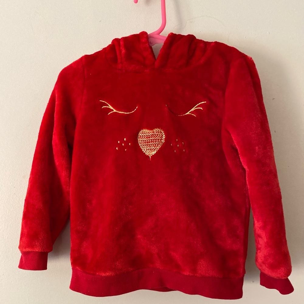 Epic Threads Fuzzy Red Kids Hoodie Sz 3T